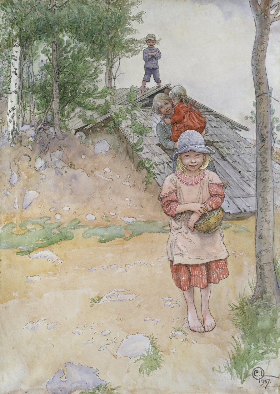 在酒窖，1917年 作者 卡尔·拉森