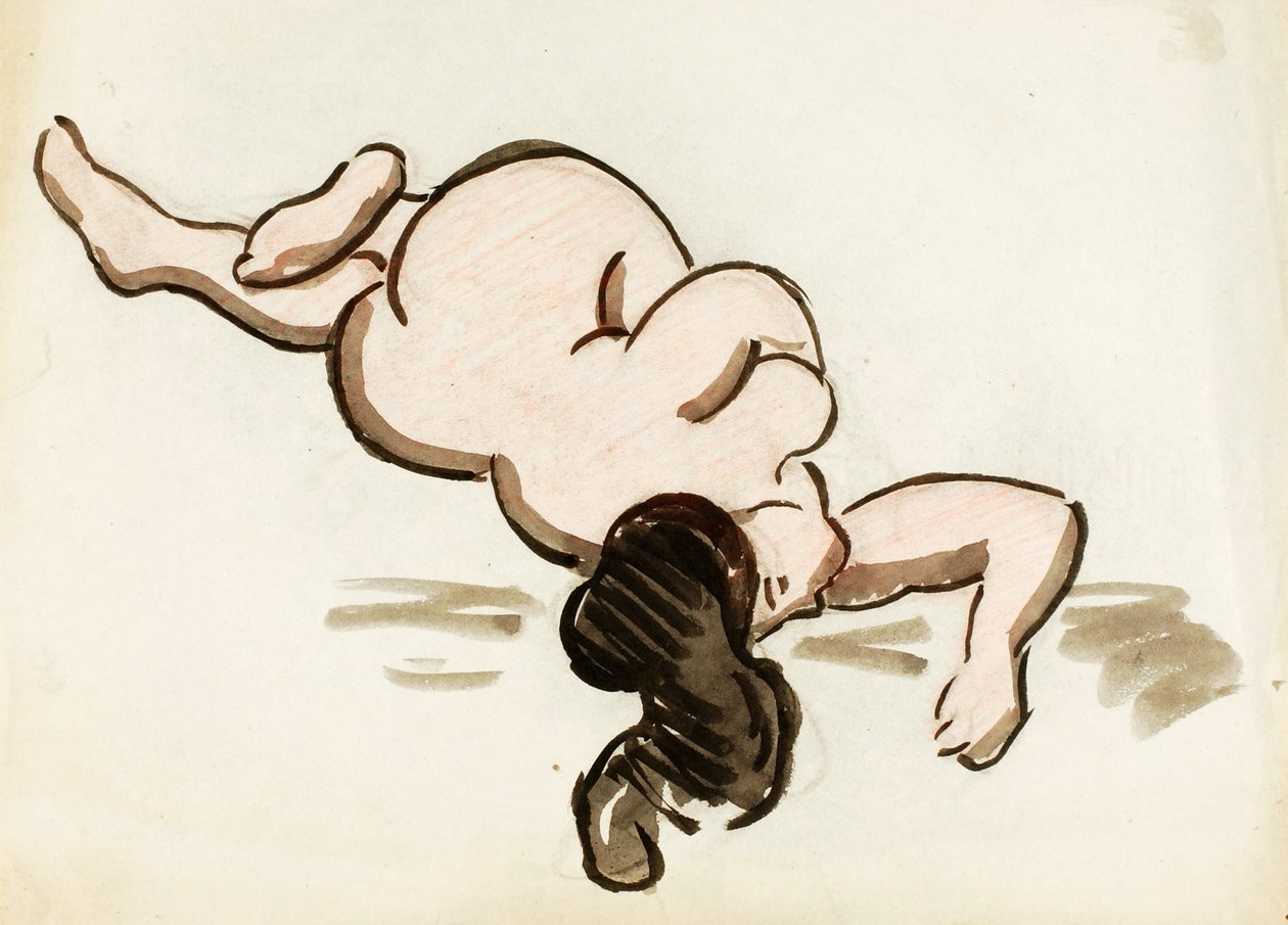 躺着的女性裸体 作者 卡尔·纽曼