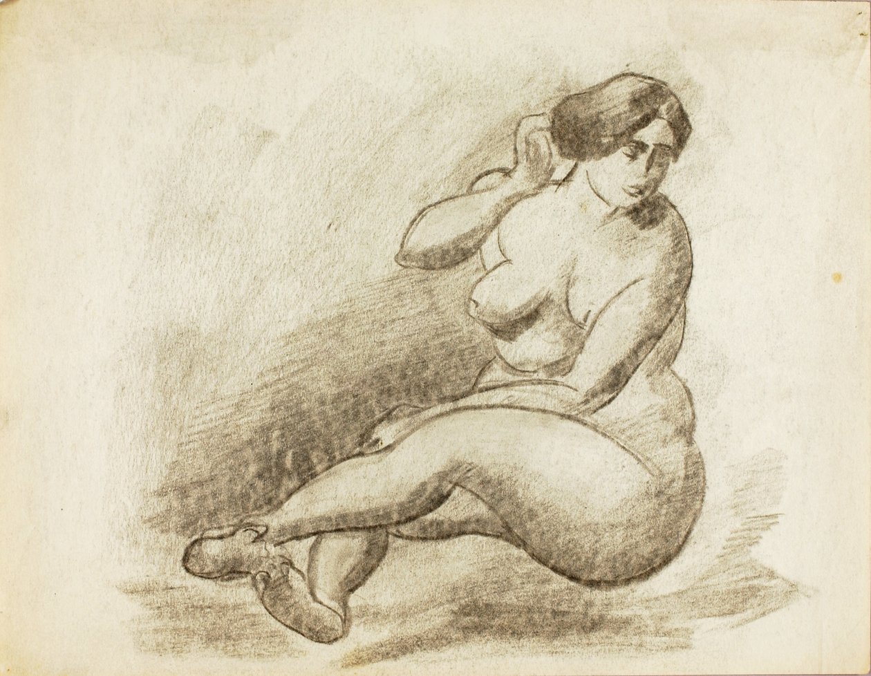 坐姿女性裸体画 作者 卡尔·纽曼