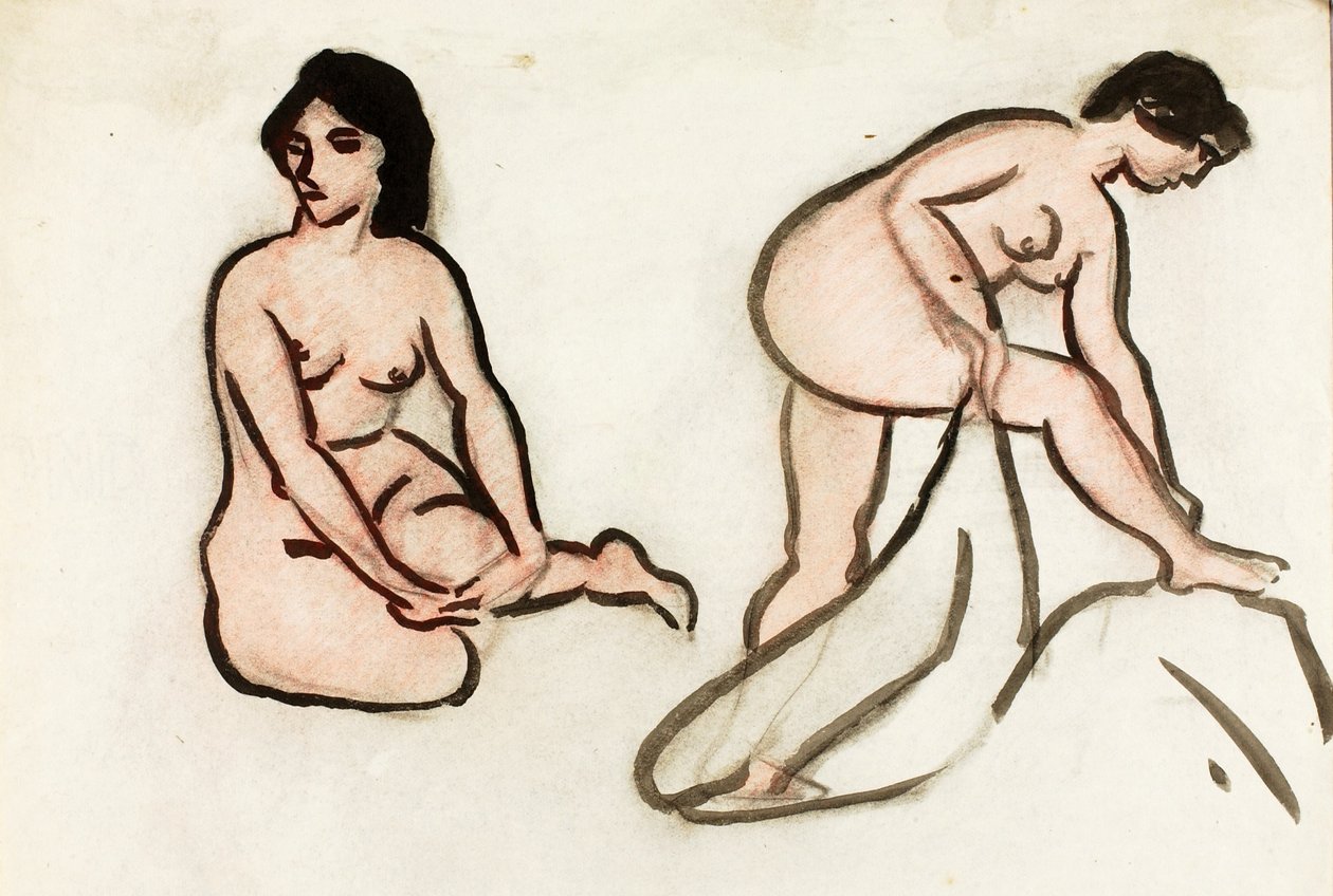 两幅女性裸体画 作者 卡尔·纽曼