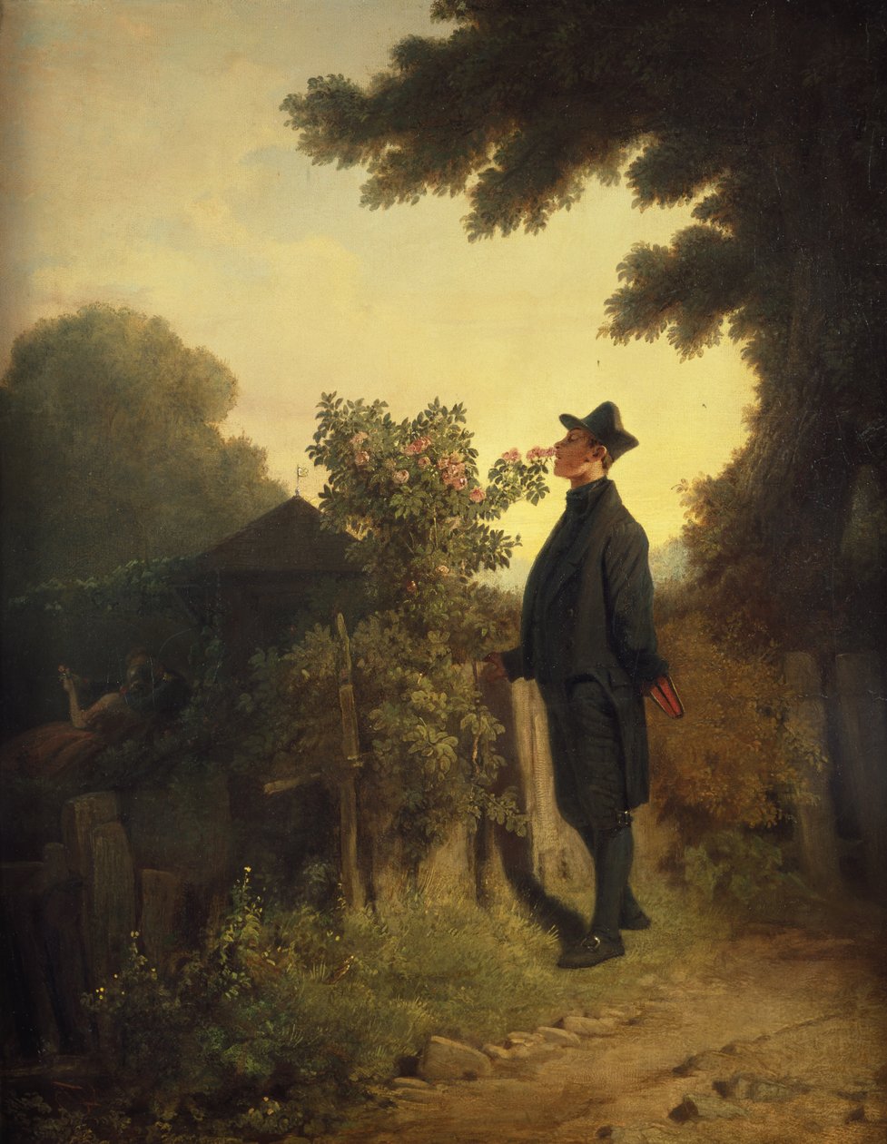 玫瑰情人》，约 1847-50 年（布面油画） 作者 卡尔·斯皮茨维格