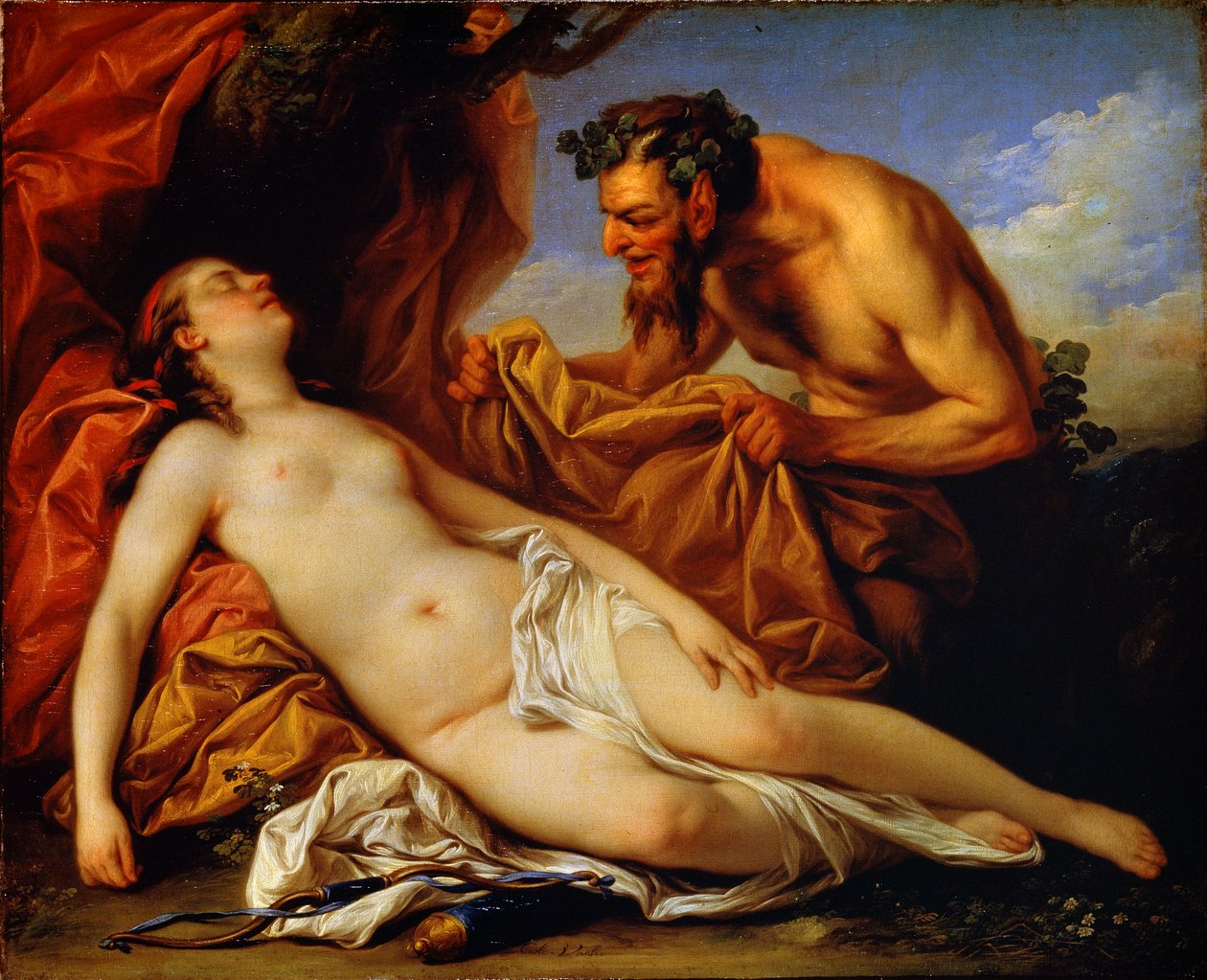 木星和Antiope，c1753 作者 卡尔·范·卢