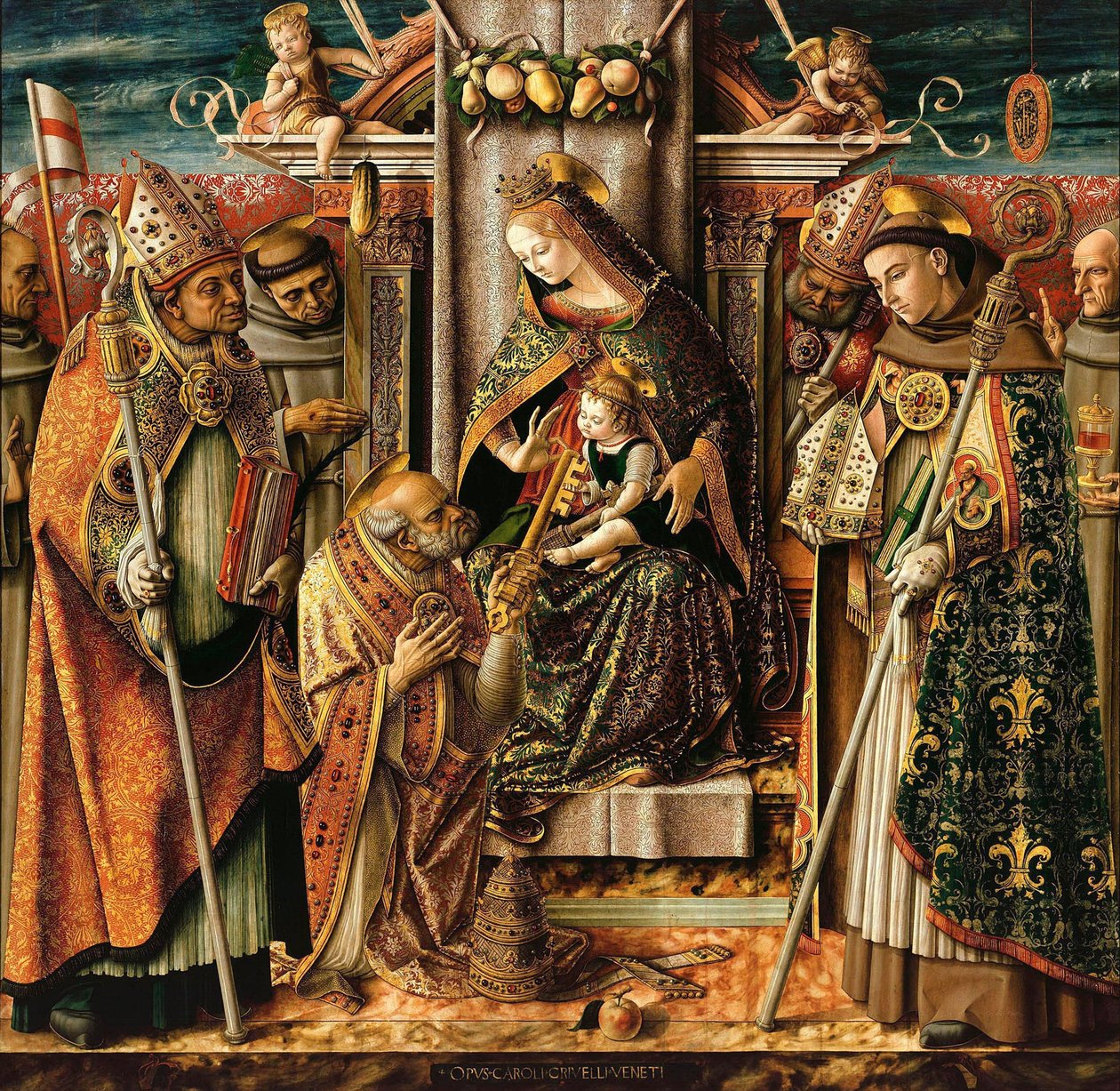 钥匙的交付，c。 1490 作者 卡洛·克里维利（Carlo Crivelli）