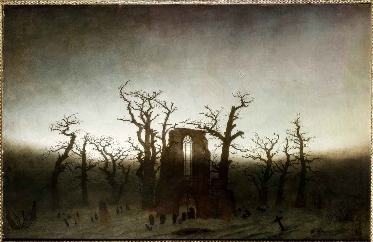 艾希瓦尔德的修道院 作者 卡斯珀·大卫·弗里德里希（Caspar David Friedrich）