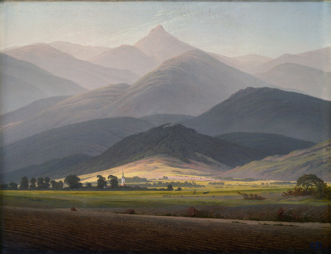 从Warmbrunn到Kleine Sturmhaube的景色 作者 卡斯珀·大卫·弗里德里希（Caspar David Friedrich）