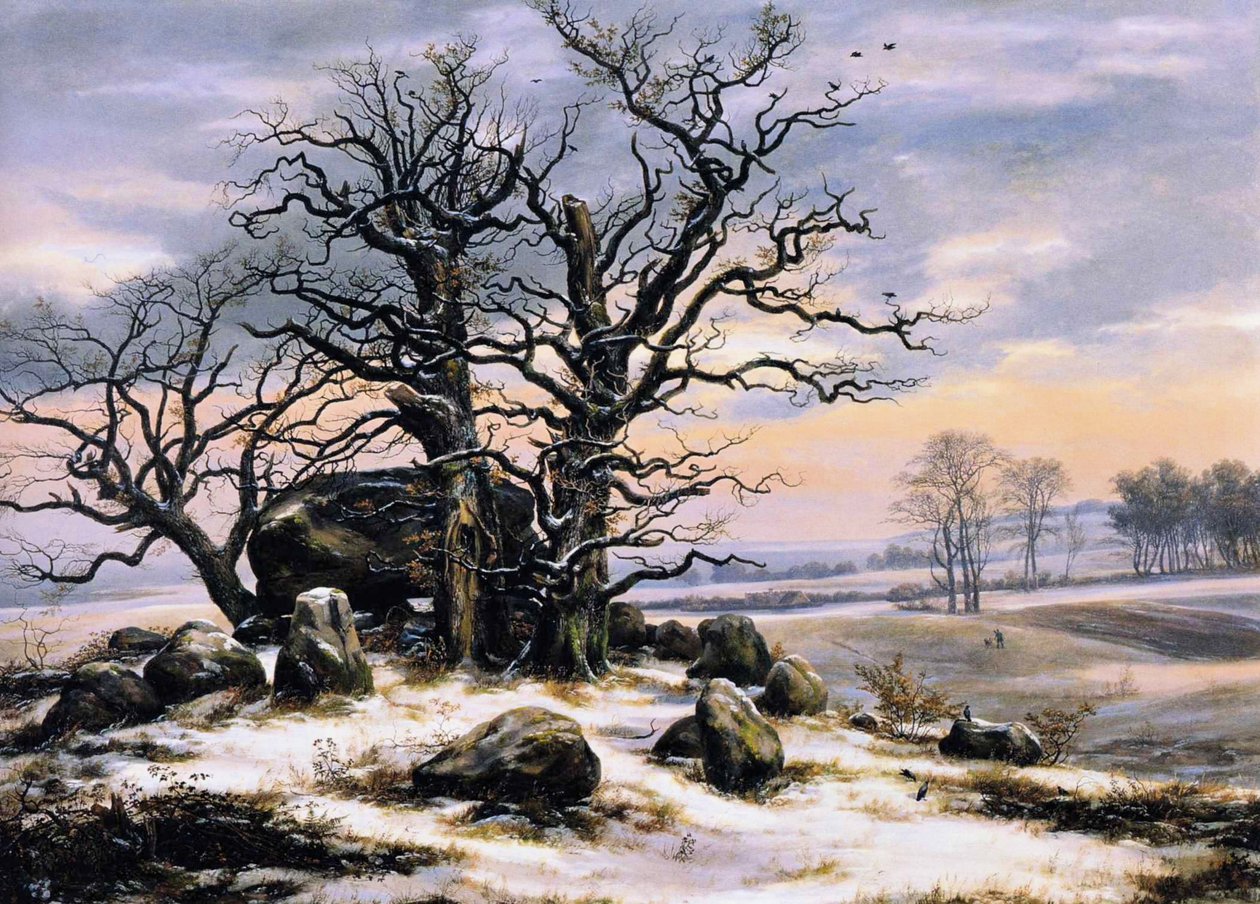 巨石墓在冬天 作者 卡斯珀·大卫·弗里德里希（Caspar David Friedrich）