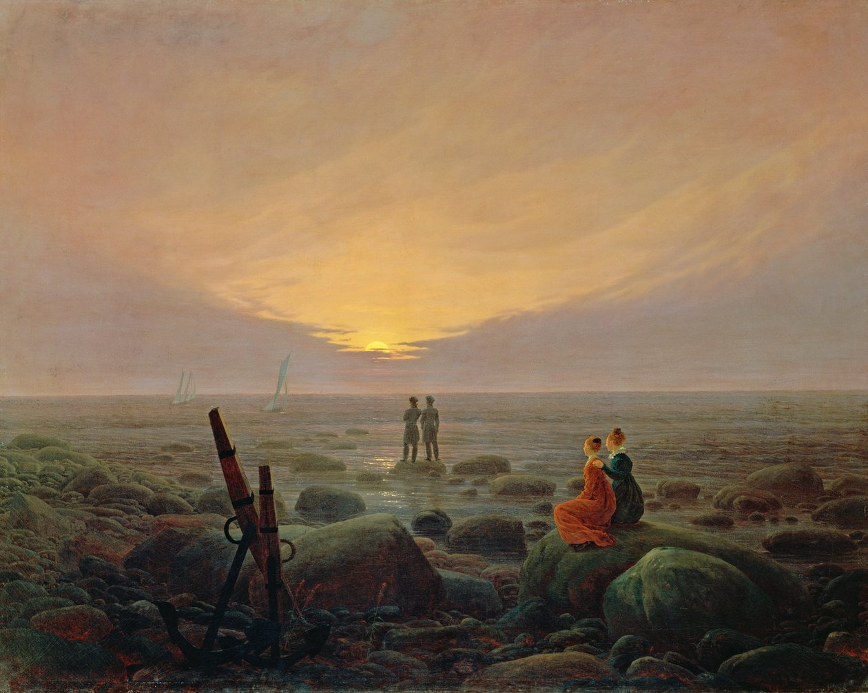 月亮升起在海上 作者 卡斯珀·大卫·弗里德里希（Caspar David Friedrich）