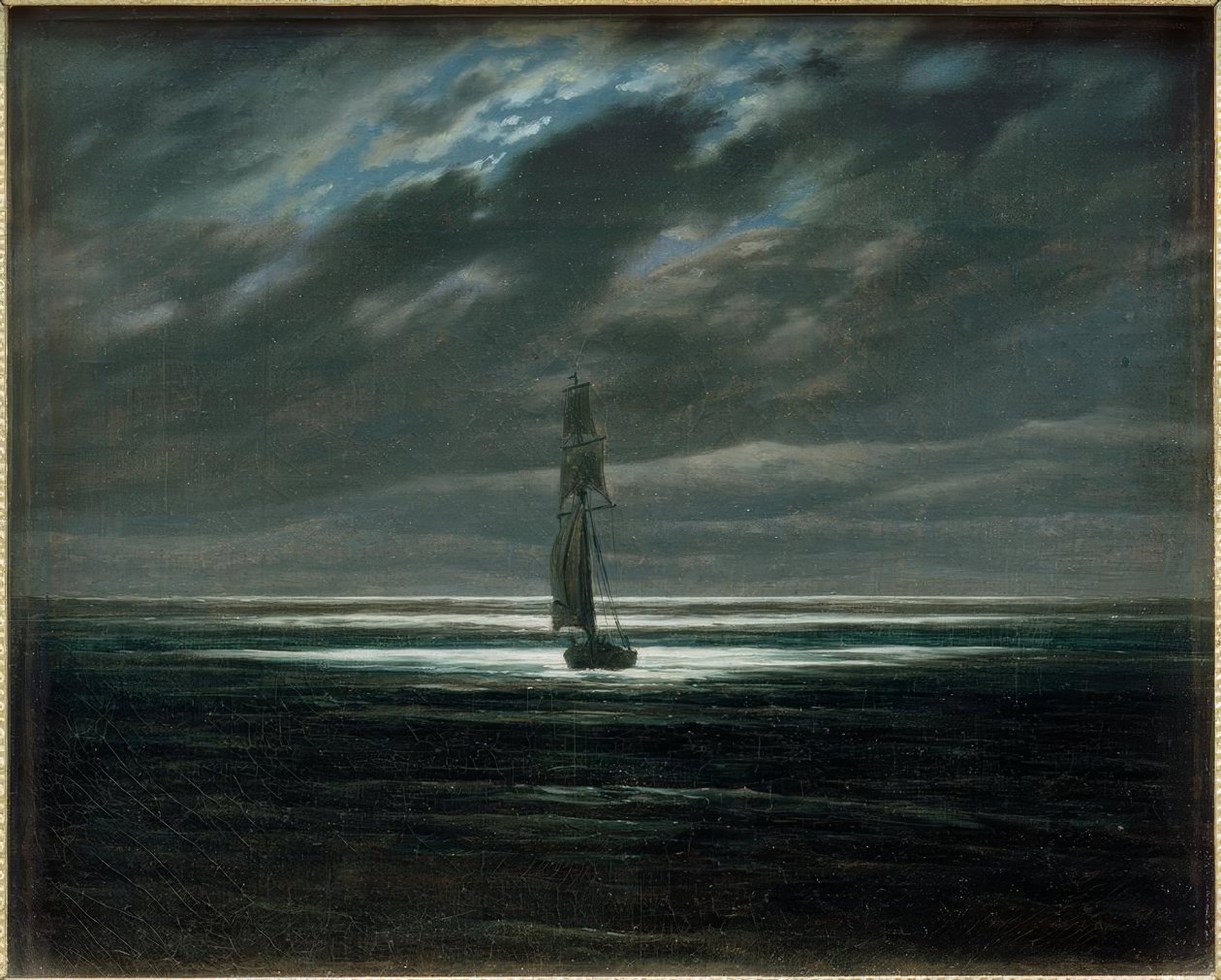 海上月光下的海景 作者 卡斯珀·大卫·弗里德里希（Caspar David Friedrich）