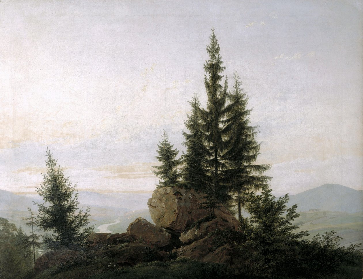 易北河谷的看法 作者 卡斯珀·大卫·弗里德里希（Caspar David Friedrich）