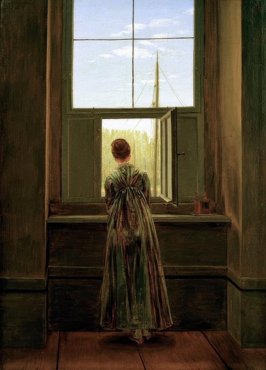 窗边的女人 作者 卡斯珀·大卫·弗里德里希（Caspar David Friedrich）