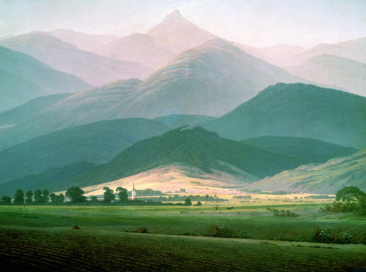 在Riesengebirge景观 作者 卡斯珀·大卫·弗里德里希（Caspar David Friedrich）