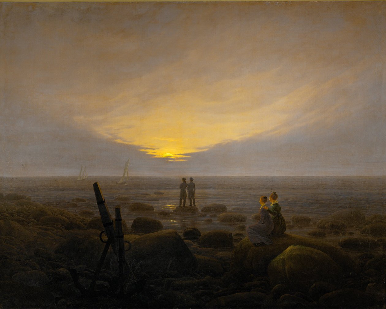 海上月出 作者 卡斯珀·大卫·弗里德里希（Caspar David Friedrich）