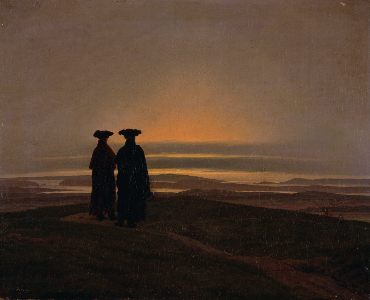 日落（兄弟） 作者 卡斯珀·大卫·弗里德里希（Caspar David Friedrich）