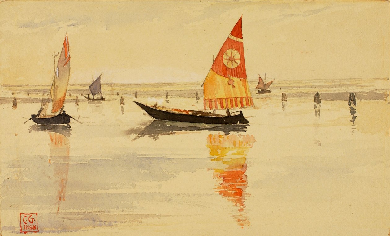 帆船威尼斯，1898年。 作者 卡斯吉尔伯特