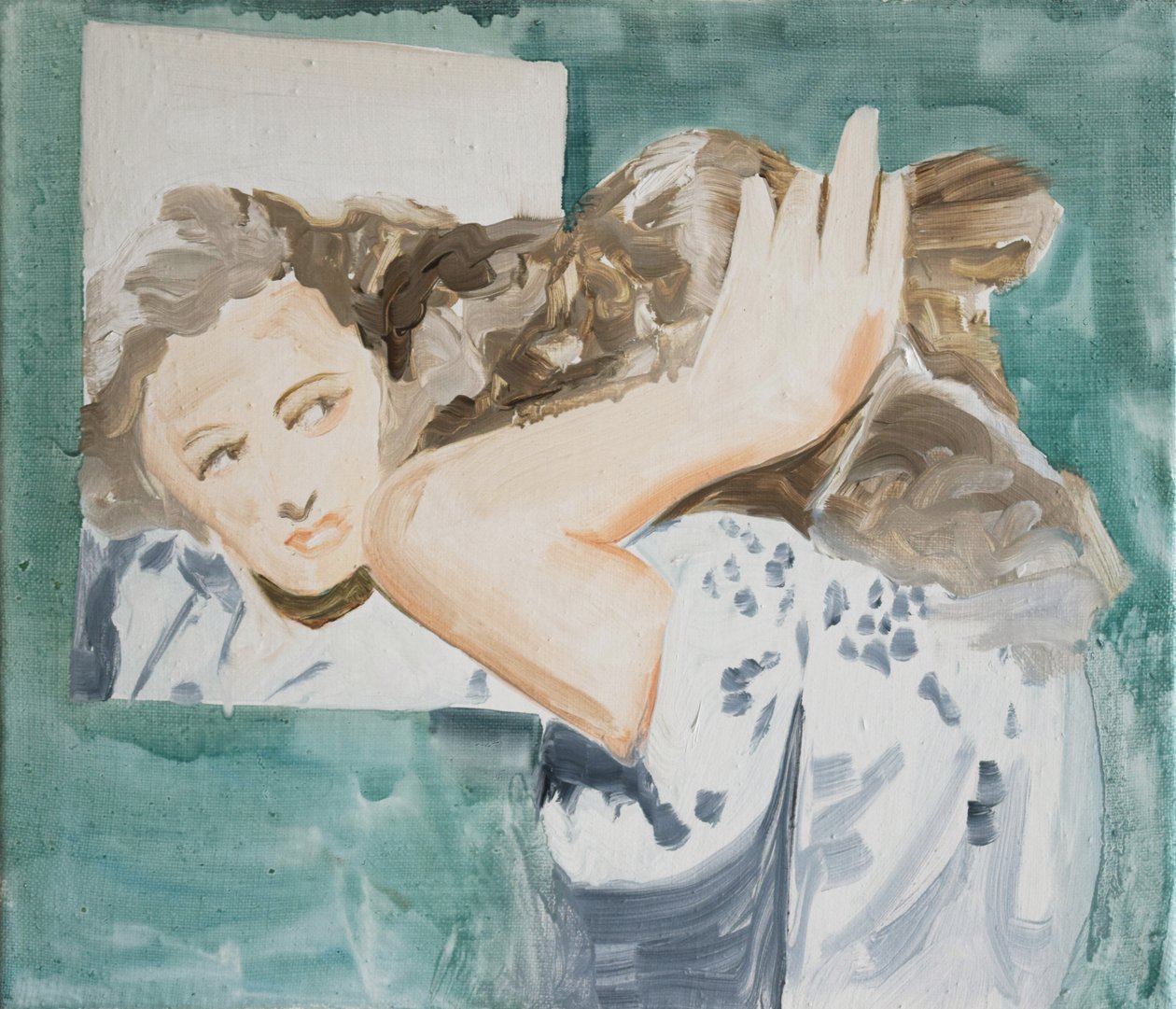 向上做》，2017（亚麻布油画） 作者 凯茜·洛马克斯