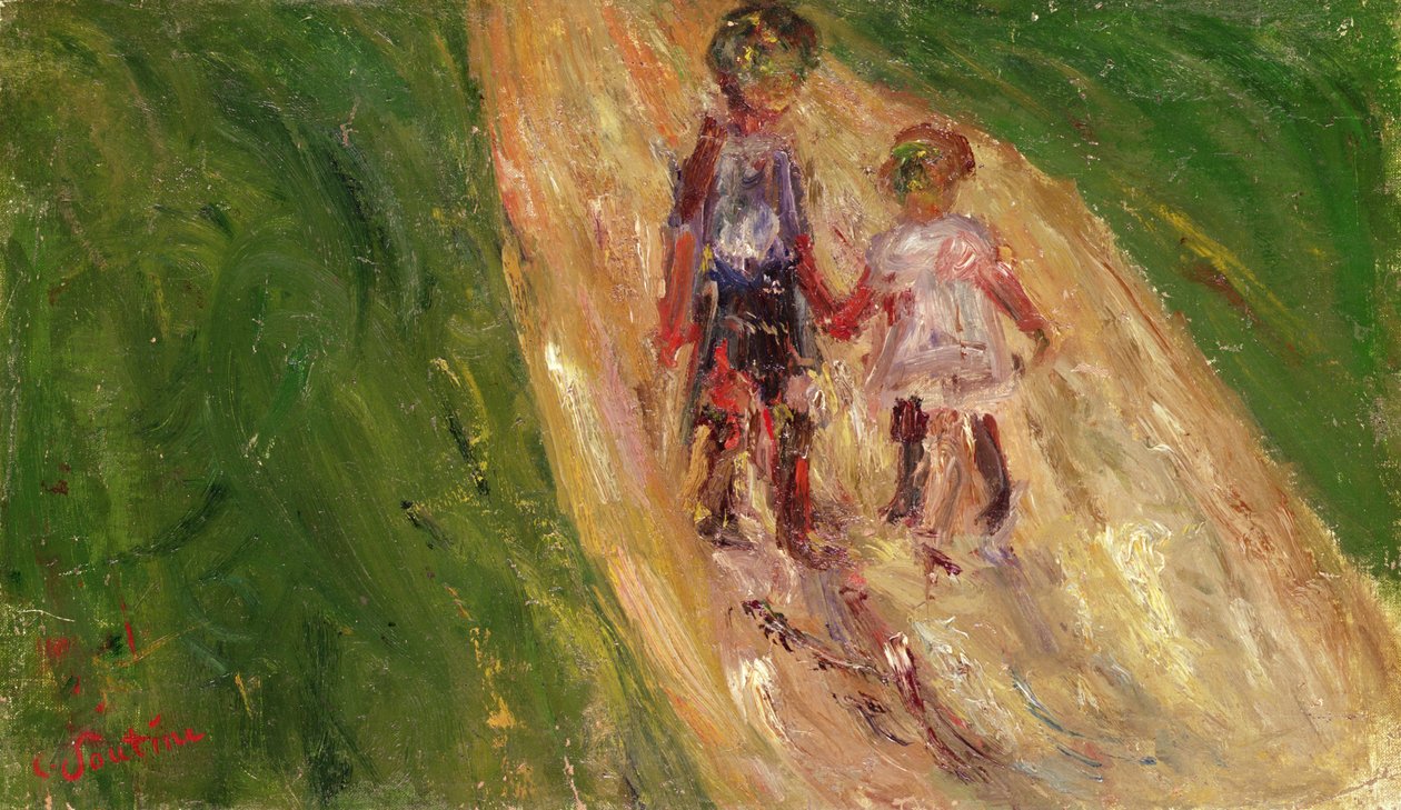 两个孩子在路上 作者 Chaim Soutine
