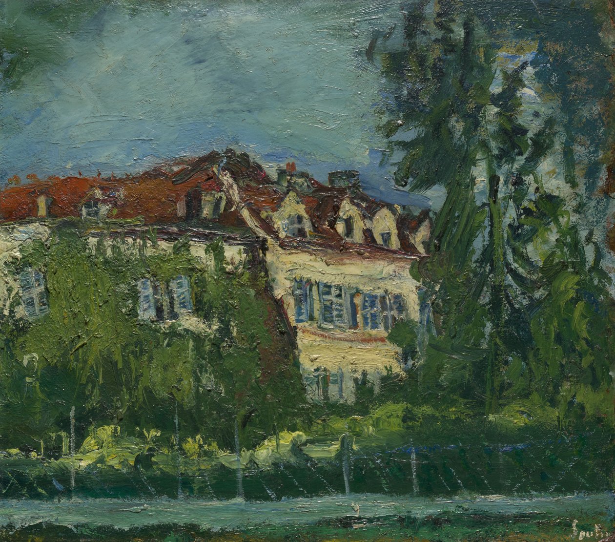 景观与房子，c.1934 作者 Chaim Soutine