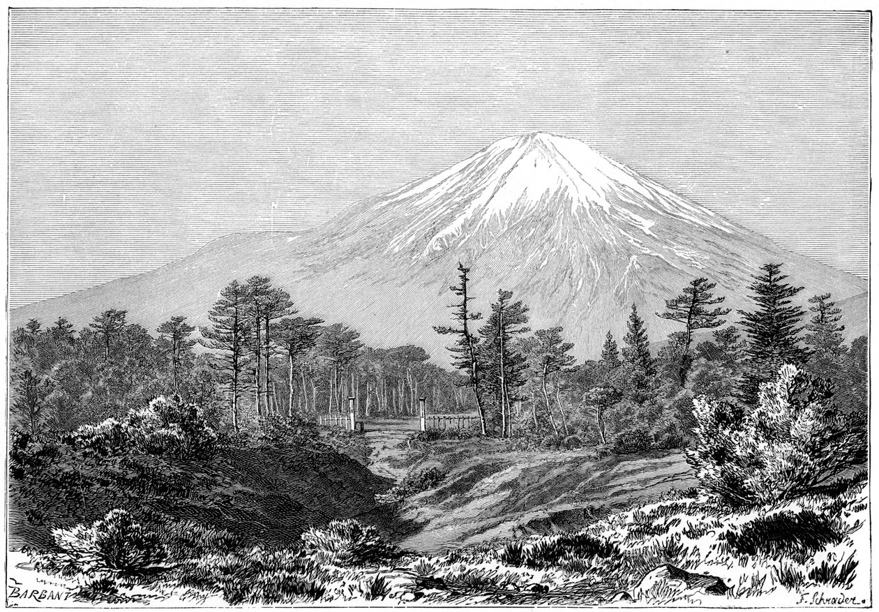 日本富士山，1895年。 作者 查尔斯·巴班特