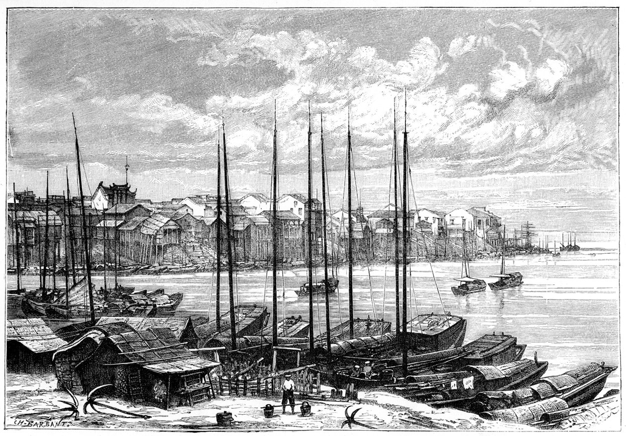 中国武汉，1895年。 作者 查尔斯·巴班特