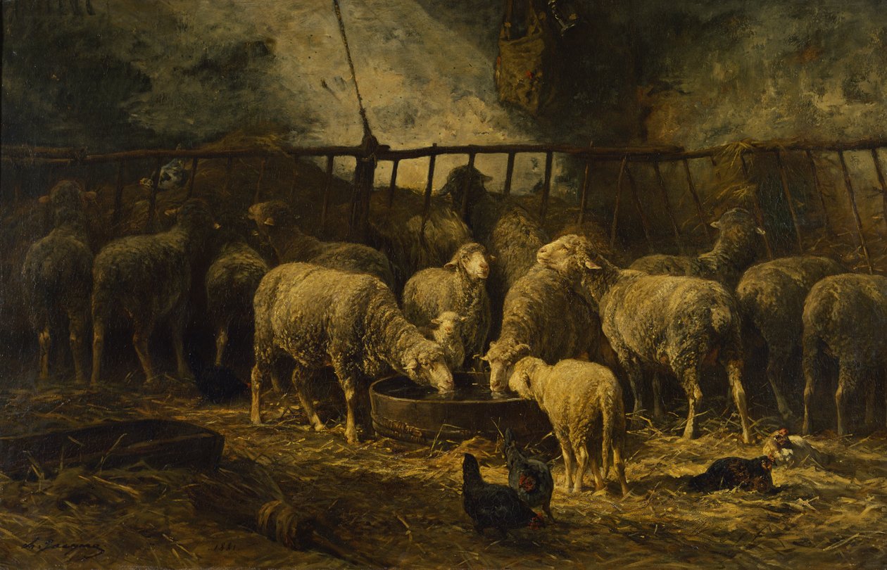 大羊圈，1881年 作者 查尔斯·埃米尔·雅克