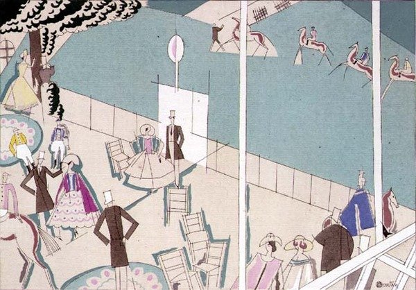 赛马，约1920年（纸上模版 作者 查尔斯·马丁