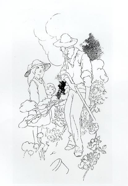 园艺师在工作中 作者 查尔斯·罗宾逊