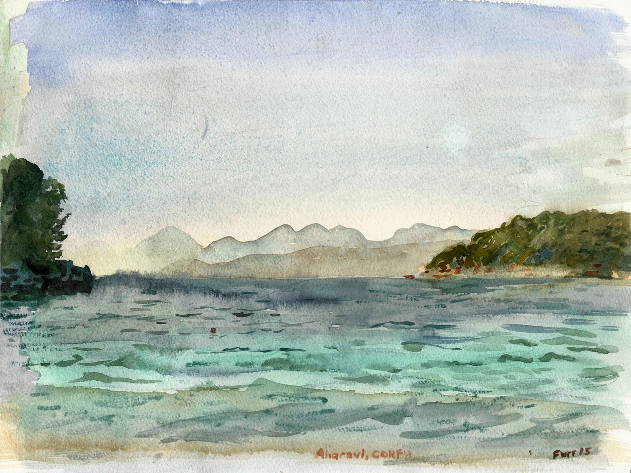 阿哈拉维海滩（水彩画） 作者 克里斯蒂安·福尔
