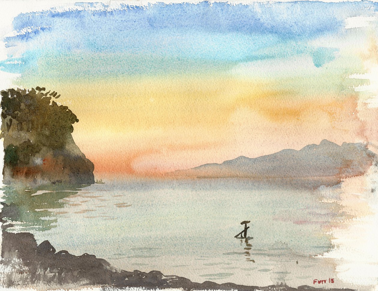 玫瑰爱奥尼亚海（水彩画） 作者 克里斯蒂安·福尔
