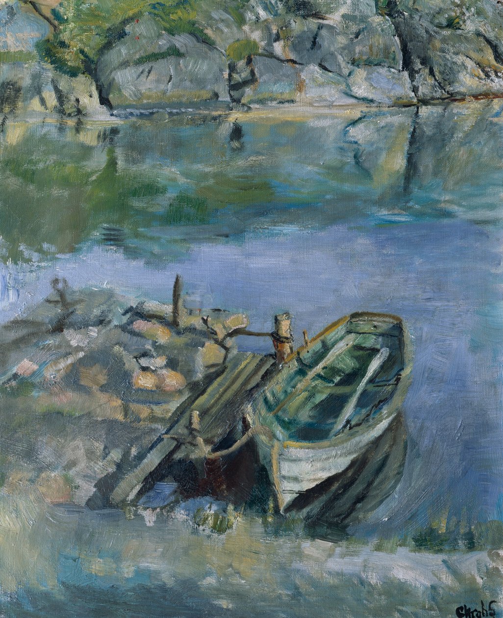 带码头的划艇 作者 克里斯蒂安·克罗格（Christian Krohg）