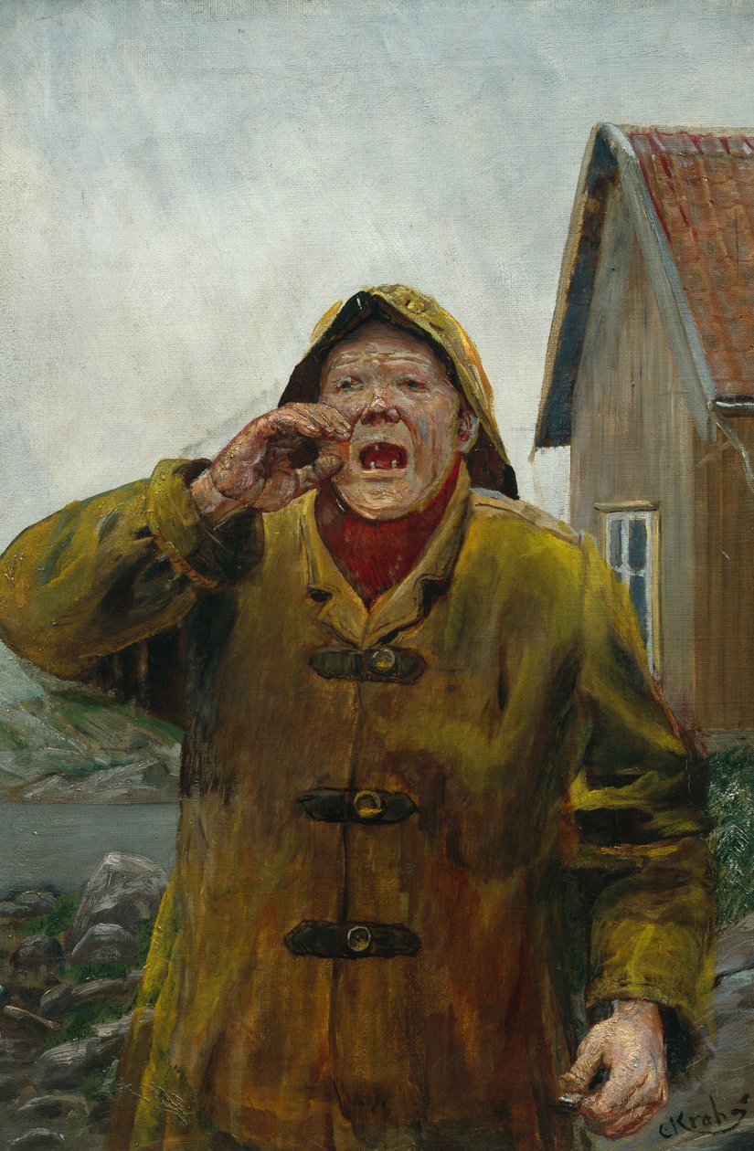 渔夫的呐喊（绘画） 作者 克里斯蒂安·克罗格（Christian Krohg）