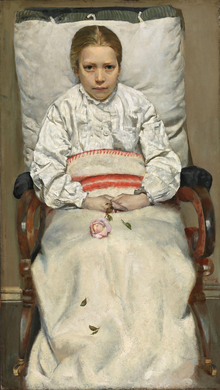 生病的女孩 作者 克里斯蒂安·克罗格（Christian Krohg）