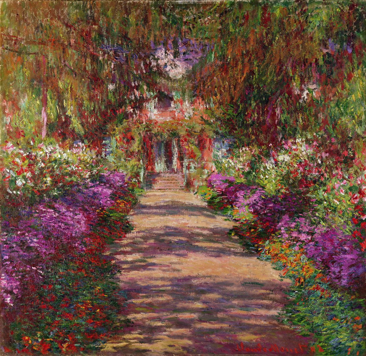 莫奈花园的一条通道，吉维尼，1902年 作者 克劳德·莫奈
