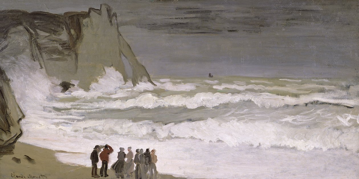 埃特尔塔的粗糙海，1868-69 作者 克劳德·莫奈