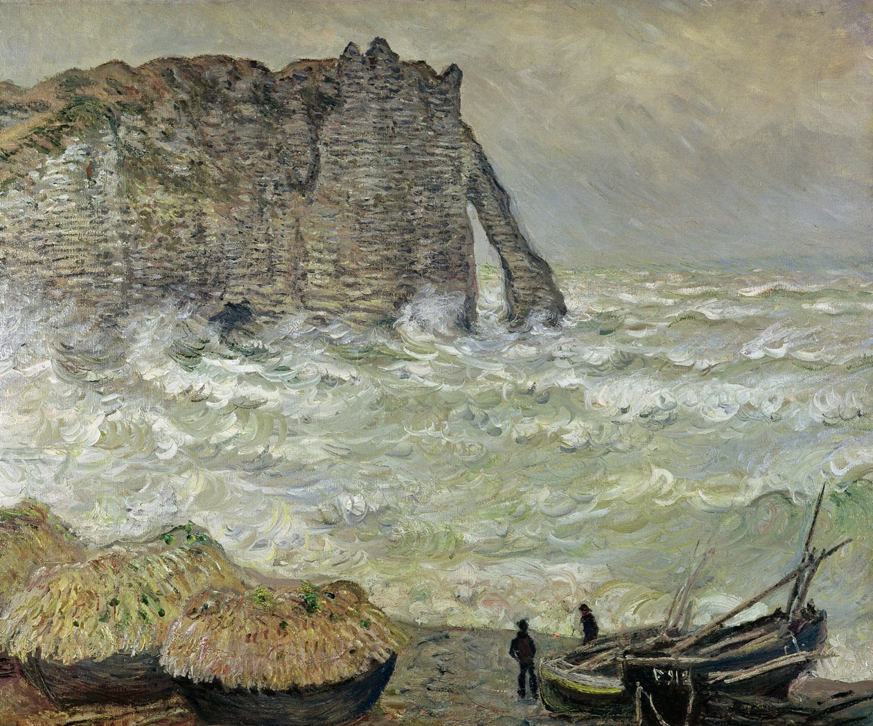 埃特尔塔的汹涌海，1883年 作者 克劳德·莫奈