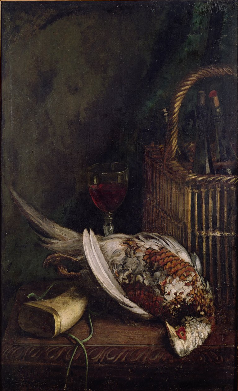 与野鸡的静物，c.1861 作者 克劳德·莫奈