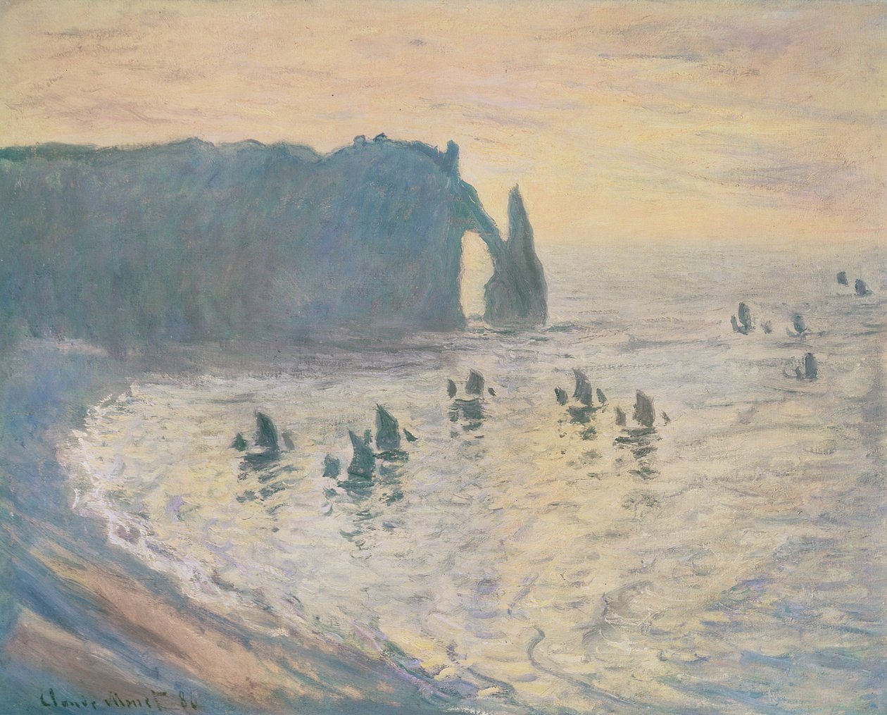 埃特尔塔的悬崖，1886年 作者 克劳德·莫奈