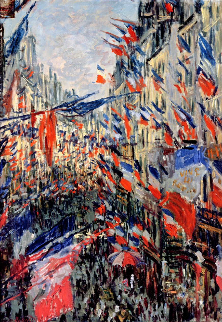 Rue Saint-Denis街，1878年6月30日的庆祝活动 作者 克劳德·莫奈