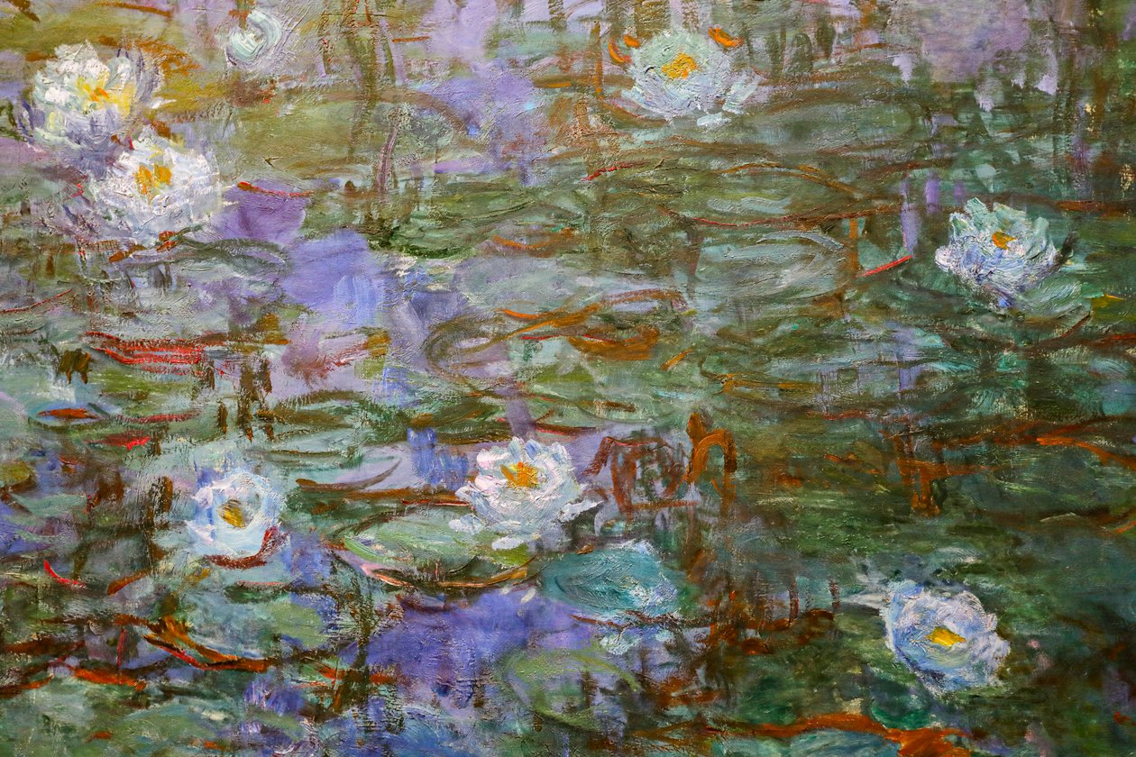 蓝色睡莲（细节） 作者 克劳德·莫奈