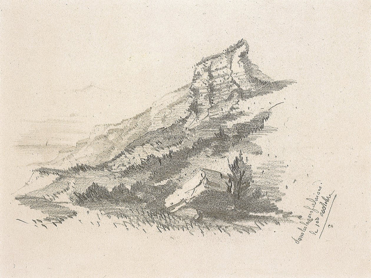悬崖在Ste地址，1857年 作者 克劳德·莫奈