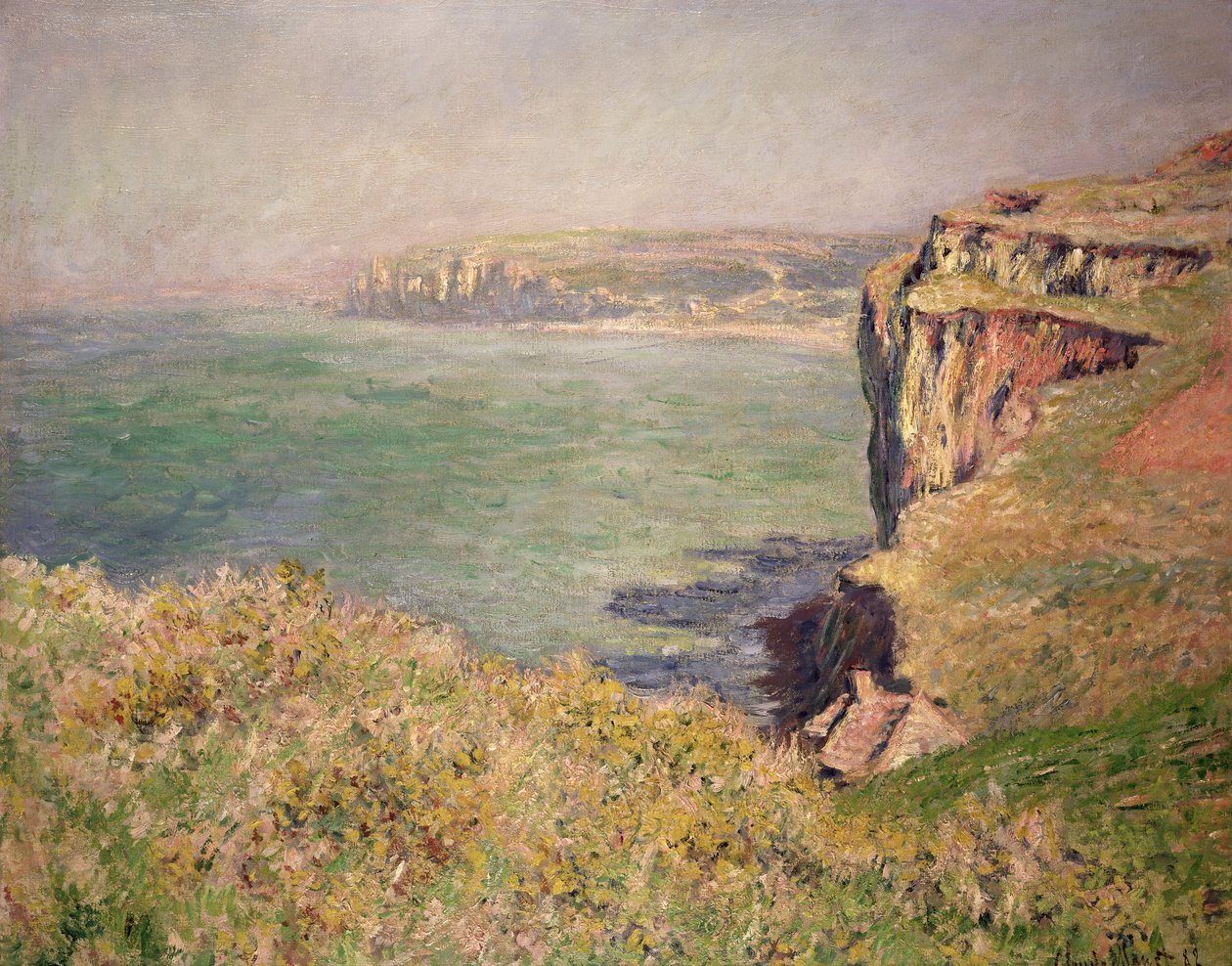 悬崖在Varengeville，1882年 作者 克劳德·莫奈