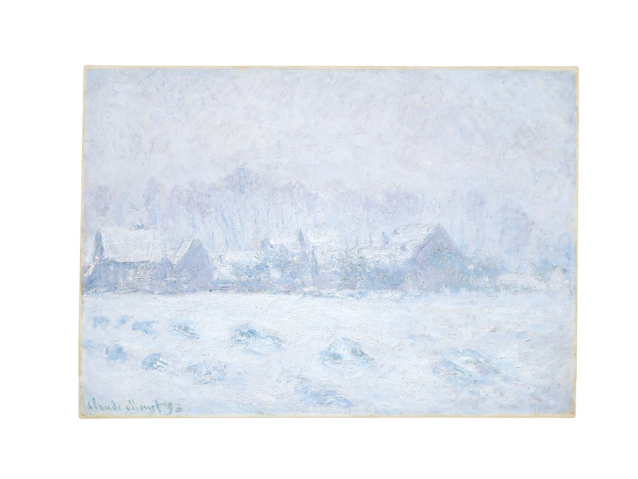 吉维尼的降雪效果，1893年 作者 克劳德·莫奈