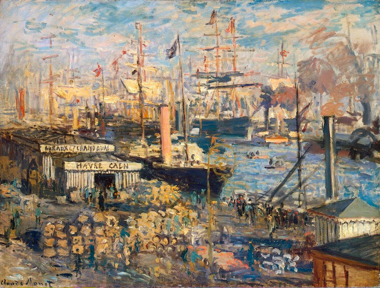 1872年在阿弗尔的大码头。 作者 克劳德·莫奈