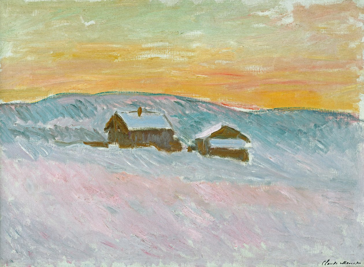 挪威风景，蓝色房子，1895年 作者 克劳德·莫奈