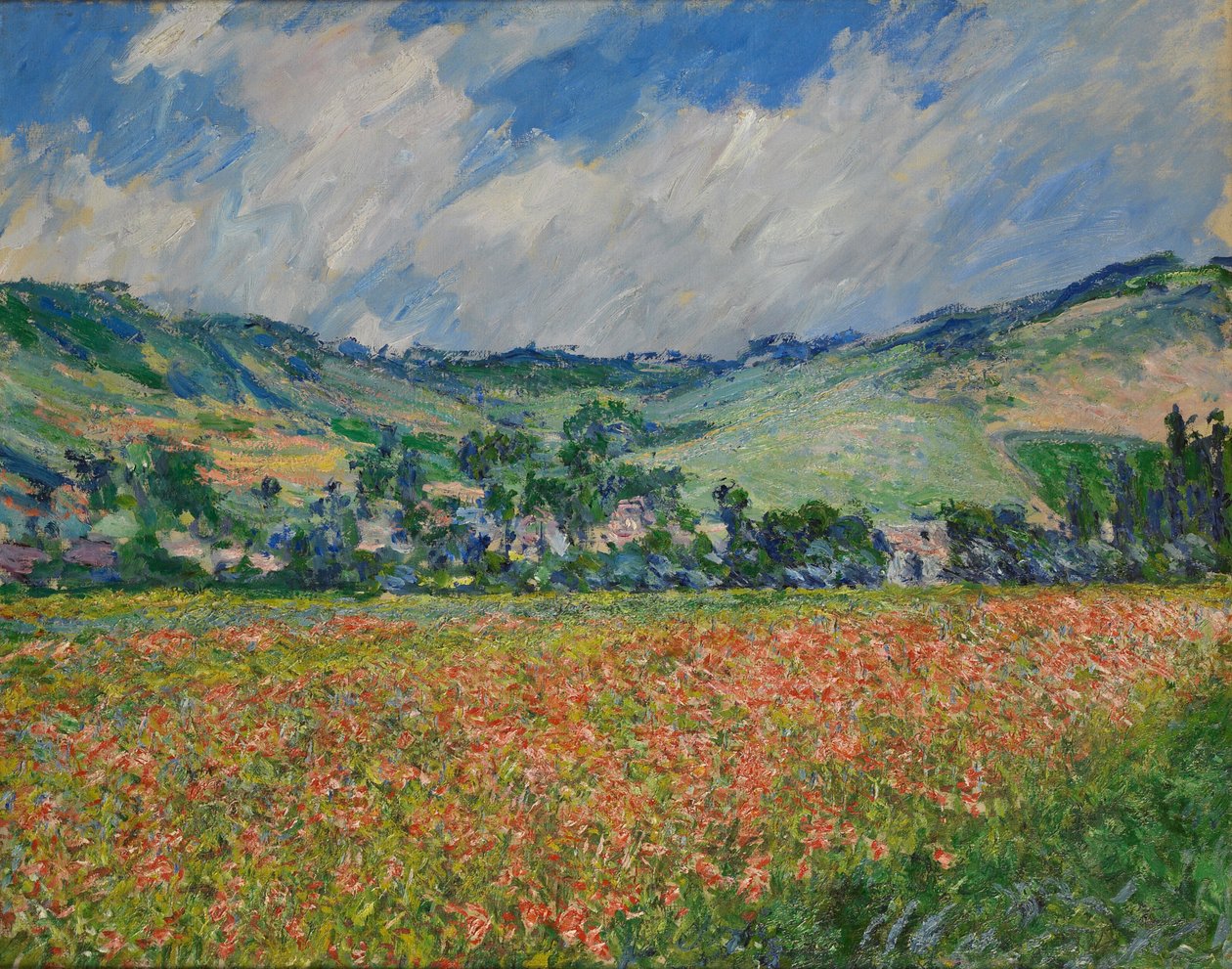 吉维尼的罂粟花田，1885年。 作者 克劳德·莫奈
