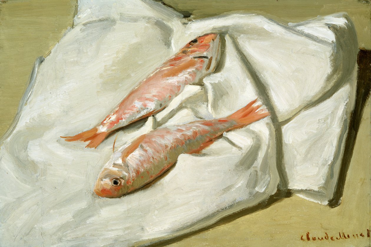 红Mul鱼，1870年 作者 克劳德·莫奈