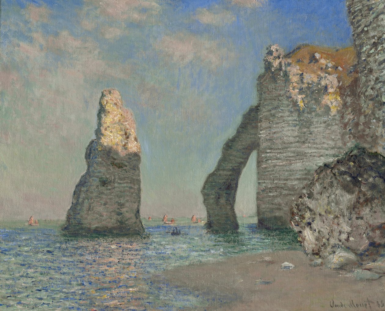 埃特尔塔的悬崖，1885年 作者 克劳德·莫奈