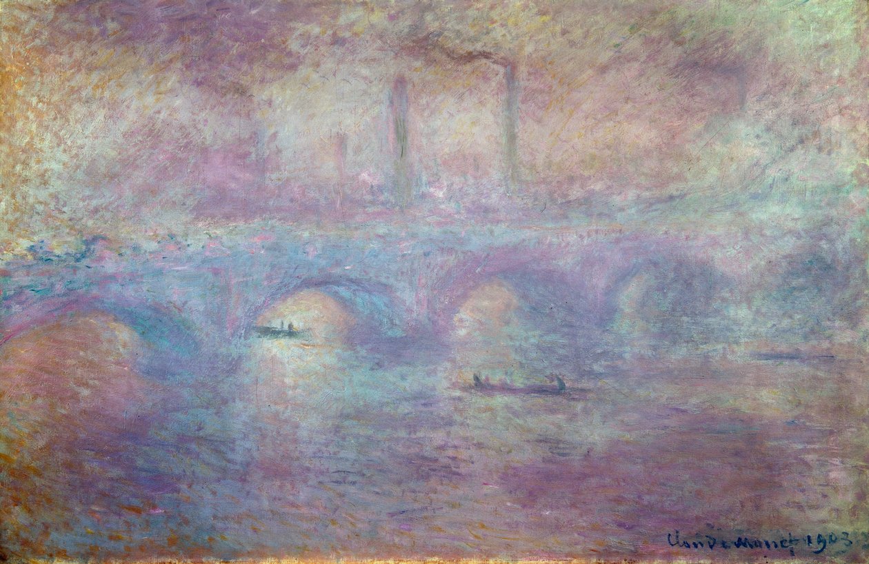 滑铁卢桥，起雾效果，1903年 作者 克劳德·莫奈