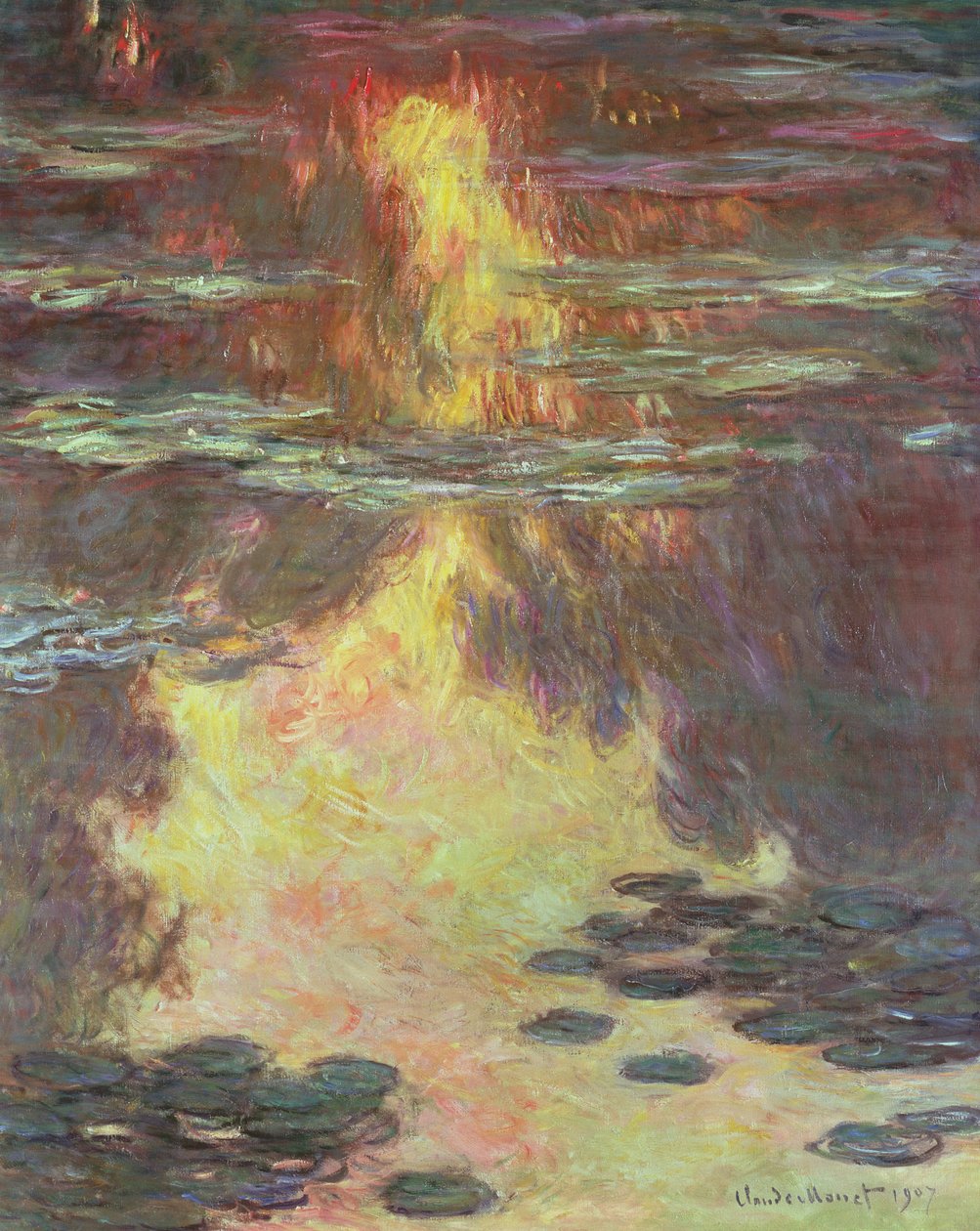 睡莲，1907年 作者 克劳德·莫奈