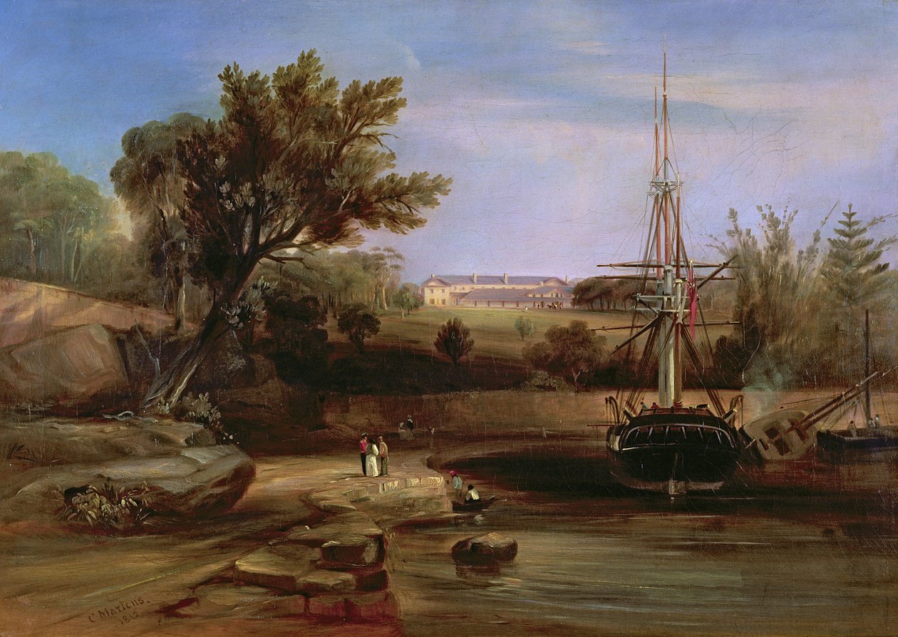 悉尼湾，1842年 作者 康拉德·马滕斯（Conrad Martens）