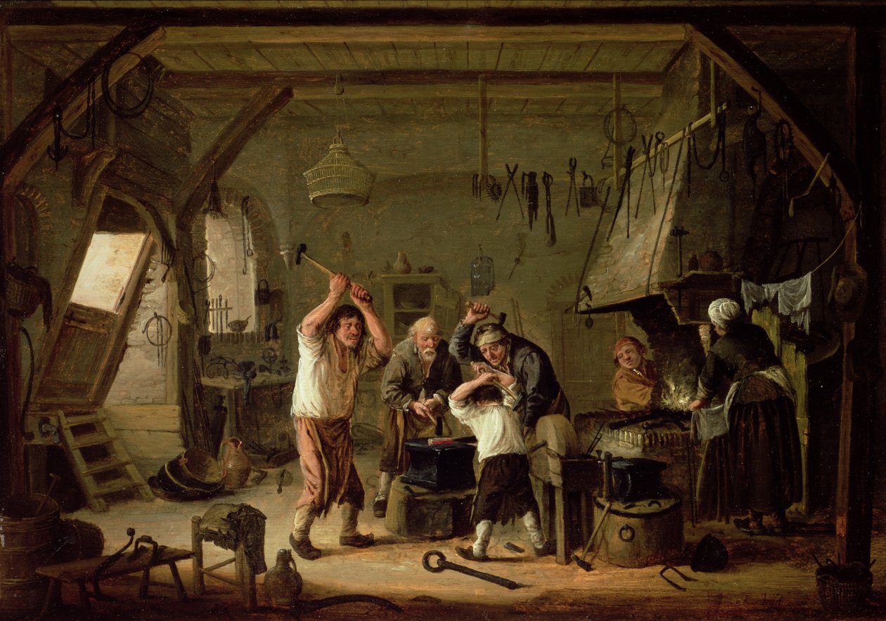 铁匠的内部 作者 Cornelis Beelt